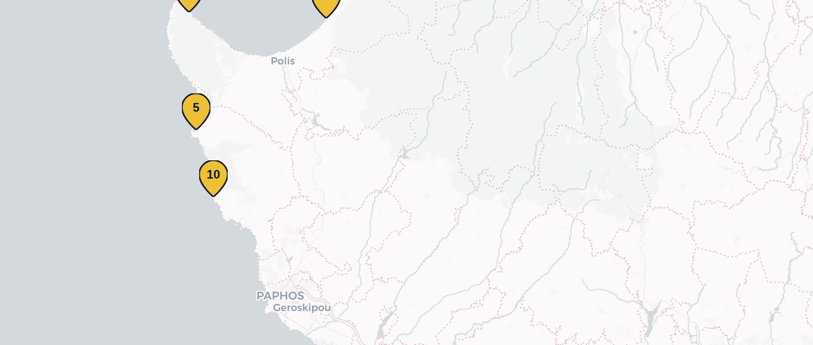 Map showing all places mentioned in this article