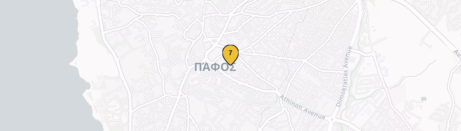 Map showing Old Town of Paphos