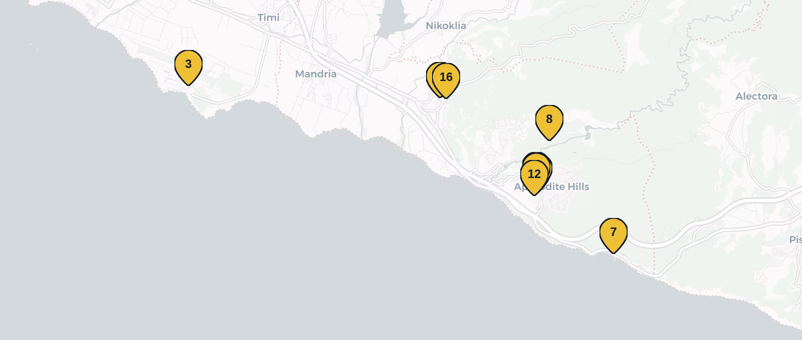 Map showing all places mentioned in this article