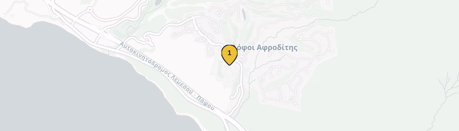 Map showing Aphrodite Hills Hotel