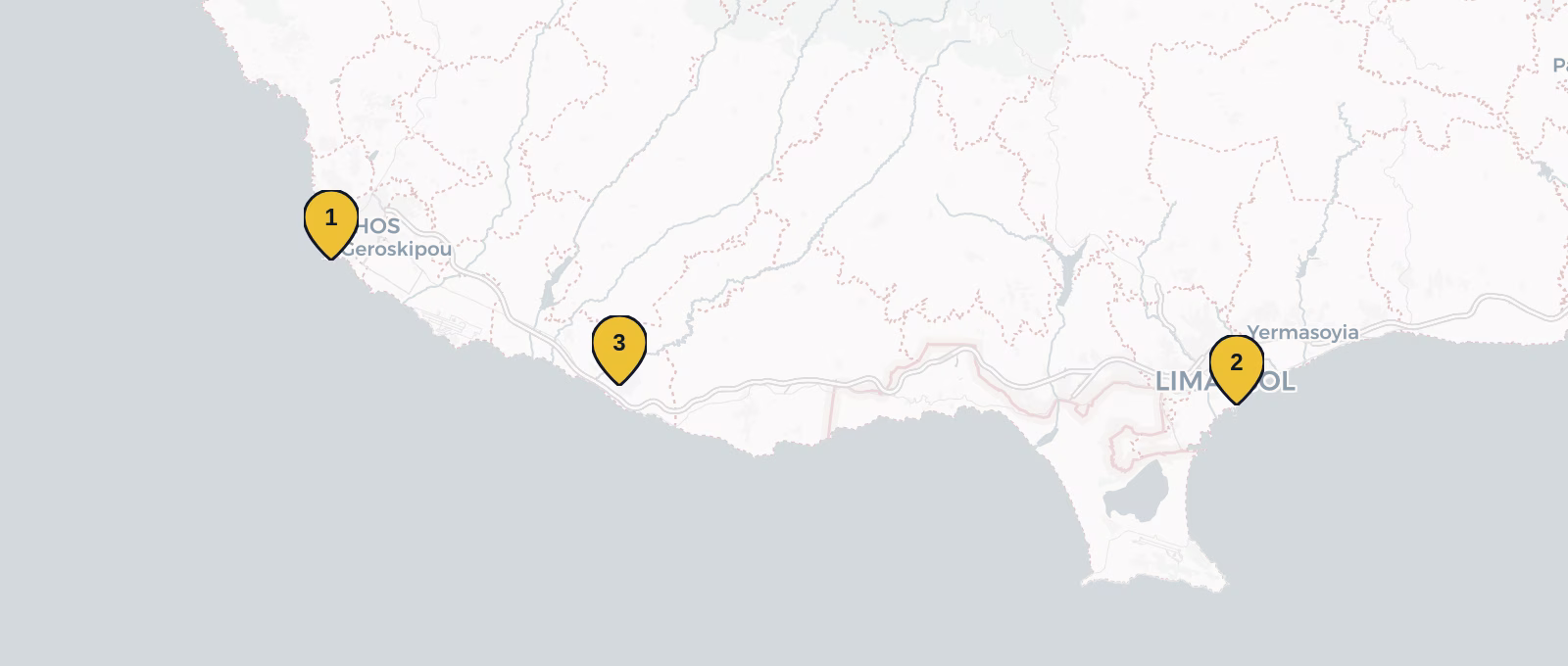 Map showing all places mentioned in this article