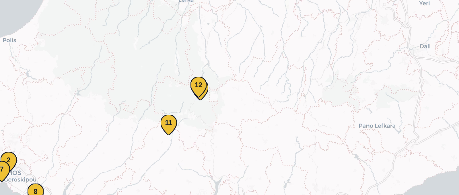 Map showing all places mentioned in this article