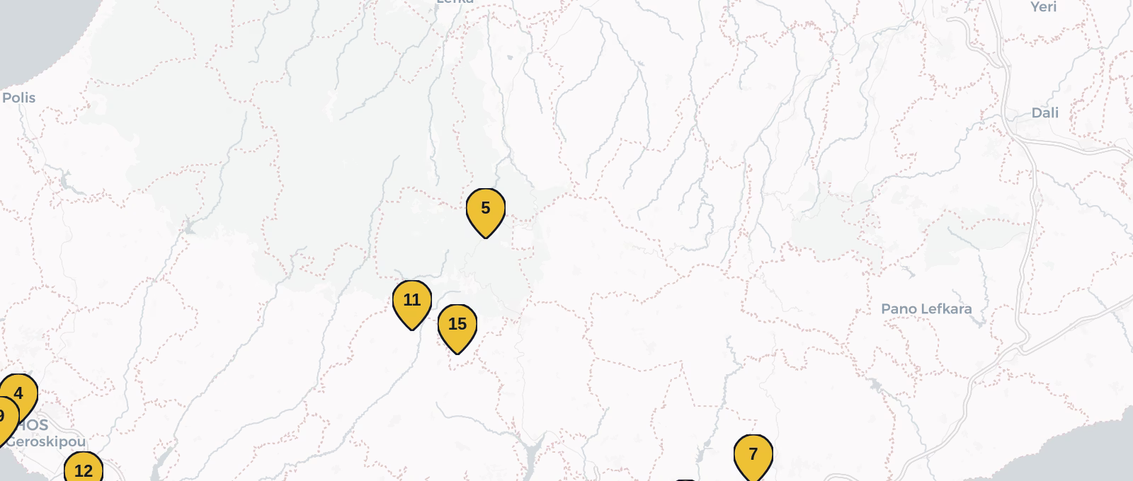 Map showing all places mentioned in this article