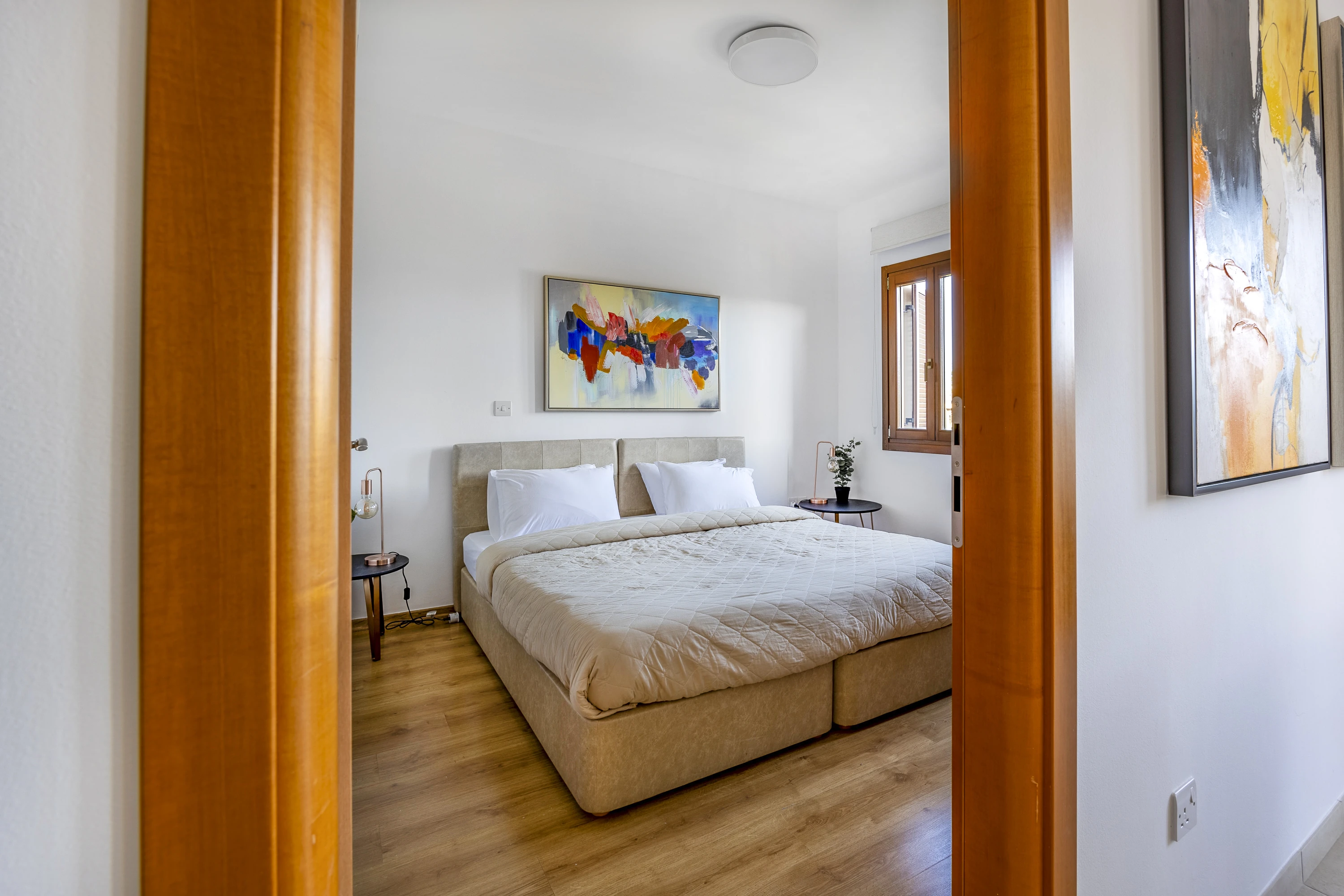 Communal pool and gardens at Aphrodite Hills complex